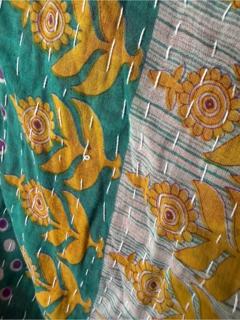 The Morgan Factory Repurposed Upcycled Poncho Kimono One Size Boho Colorful - Picture 6 of 9